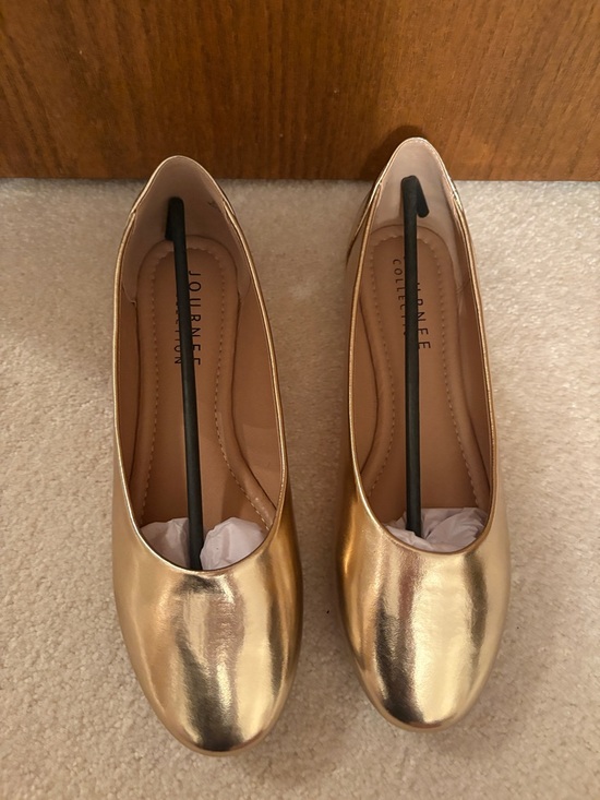 Journee Collection Shoes - Women's NEW Journee Metallic Gold Ballet Flats Size 81/2 Wide